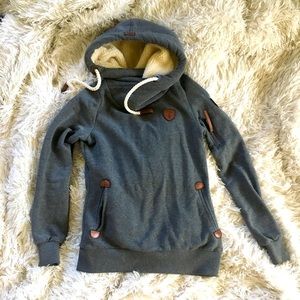 Wanakome Grey Hoodie with Sherpa Lined Hoodie